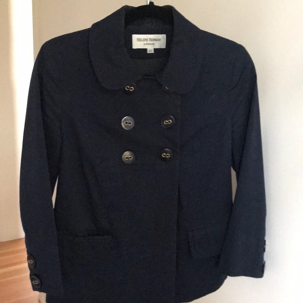 Helene Berman Short Military Pleat Back Mac - XS
